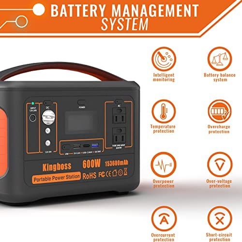 Powerful 600W Portable Solar Generator with Intelligent Protection - 568Wh Lithium Battery for Home, RV, and Outdoor Adventures