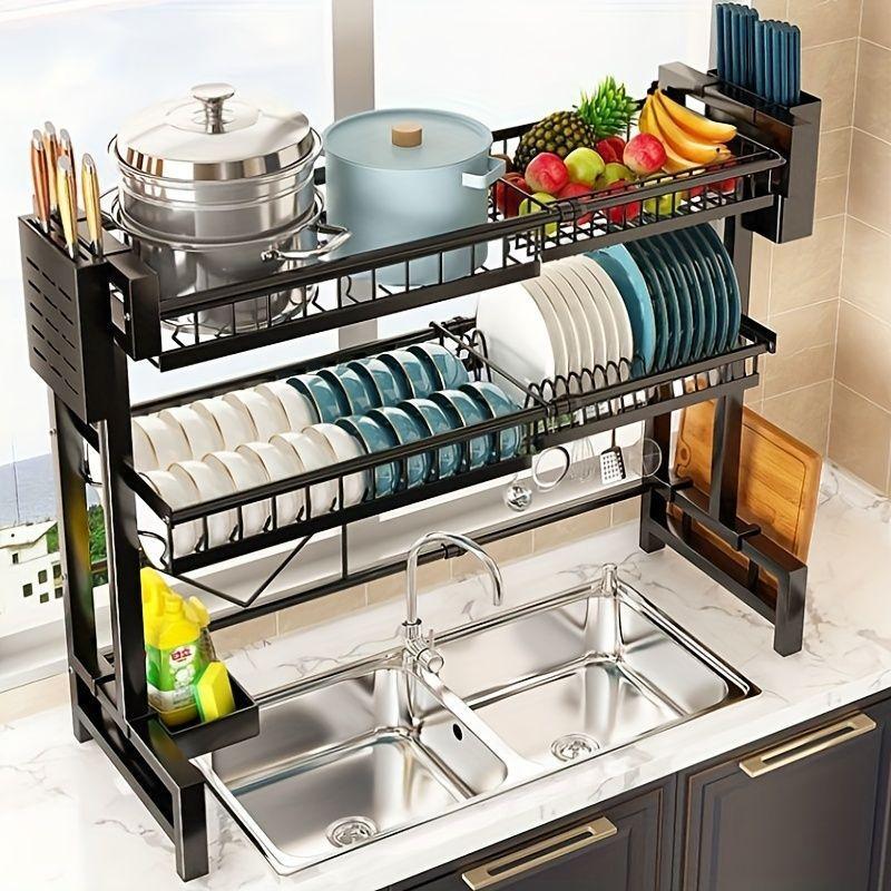 Retractable Kitchen Dish Storage Rack