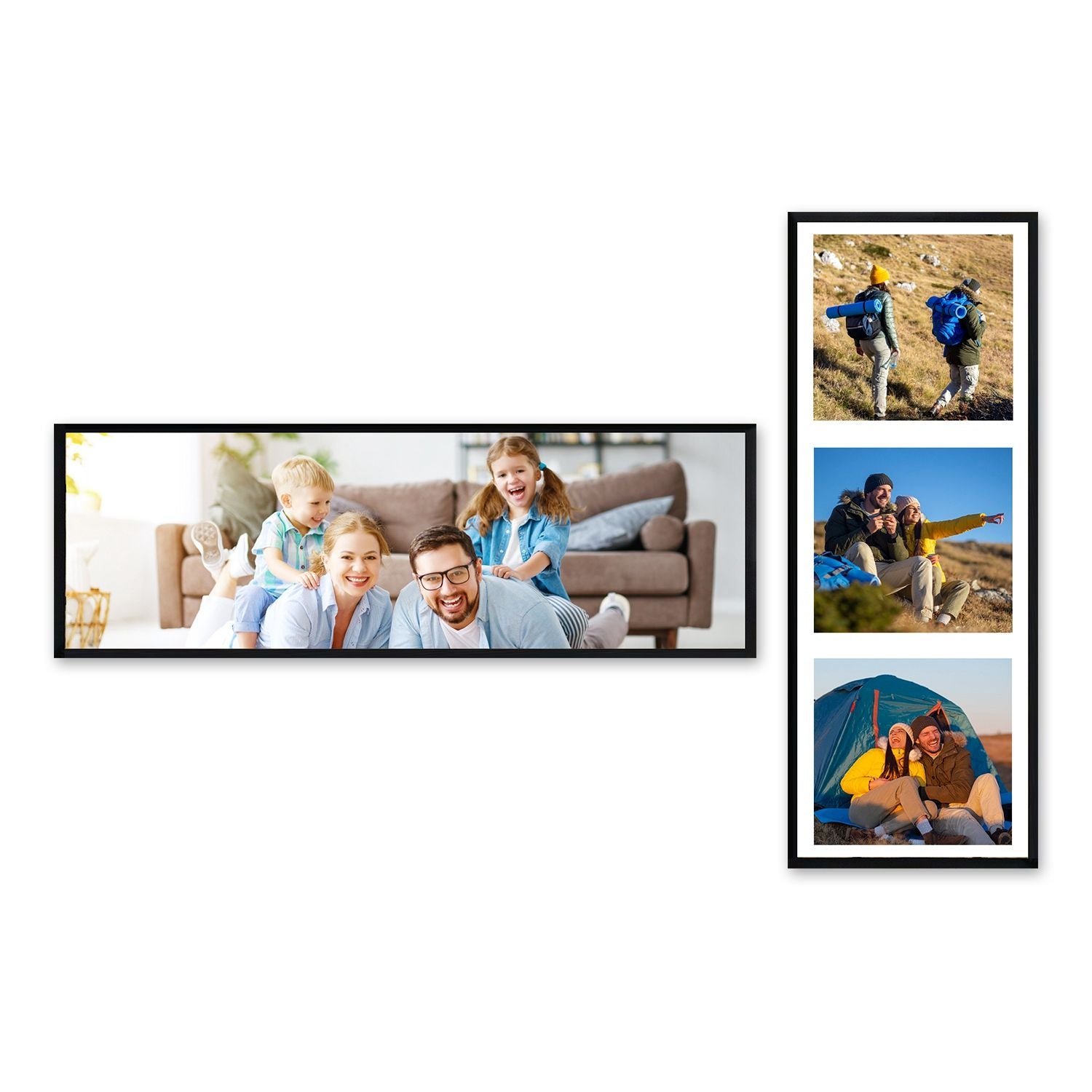 Dual Pack of Elegant 36.8x12.4 Inch Wall-Mount Picture Frames