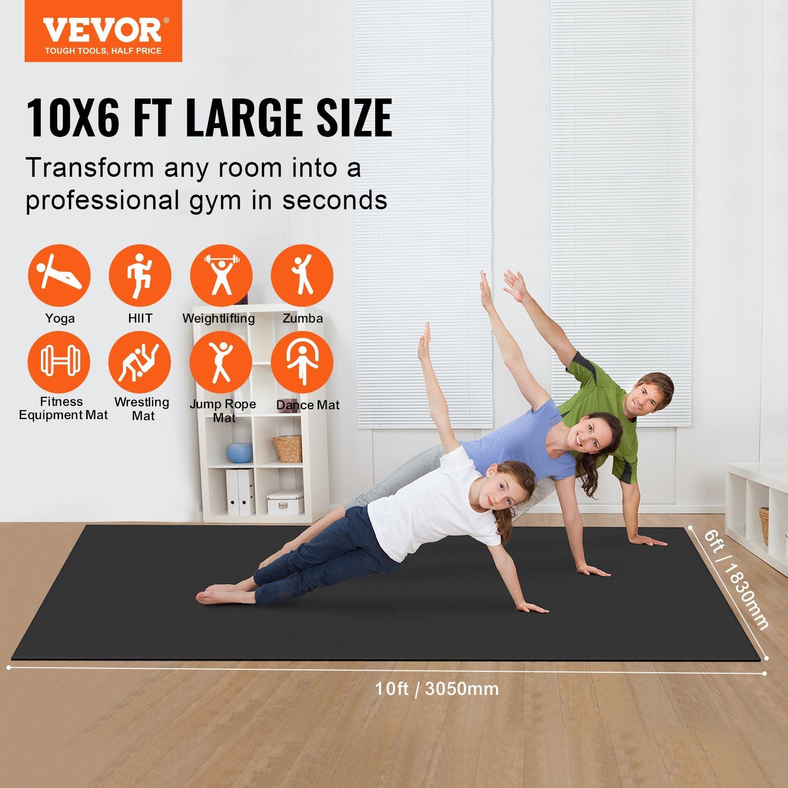 Large Anti-Slip Exercise Mat