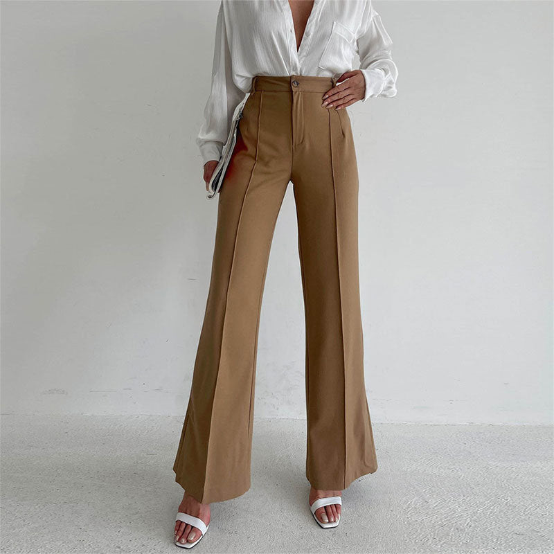 Elegant Pleated Flare Trousers