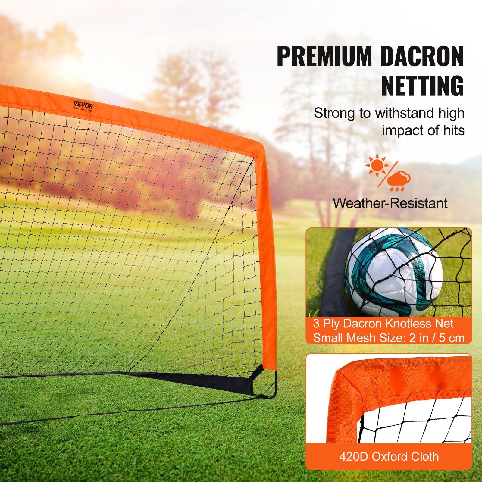 VEVOR Portable Soccer Net for Kids - 6.5x3.25 ft Foldable and Lightweight Backyard Goal