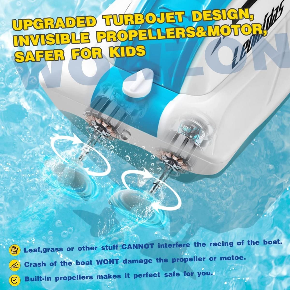 4DRC S4 High-Speed Remote Control Racing Boat with Dual Rechargeable Batteries - Perfect for Kids and Adults