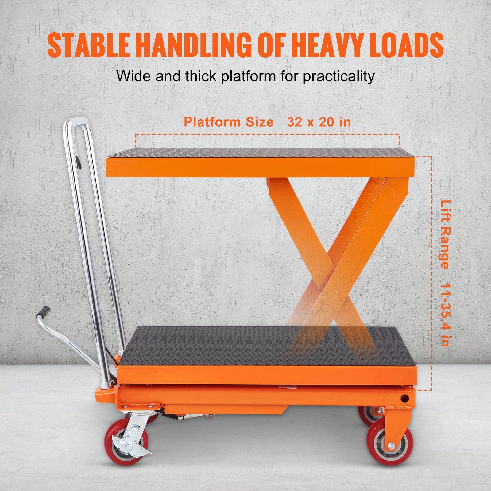 Hydraulic Lift Table Cart, 1100lbs Capacity
