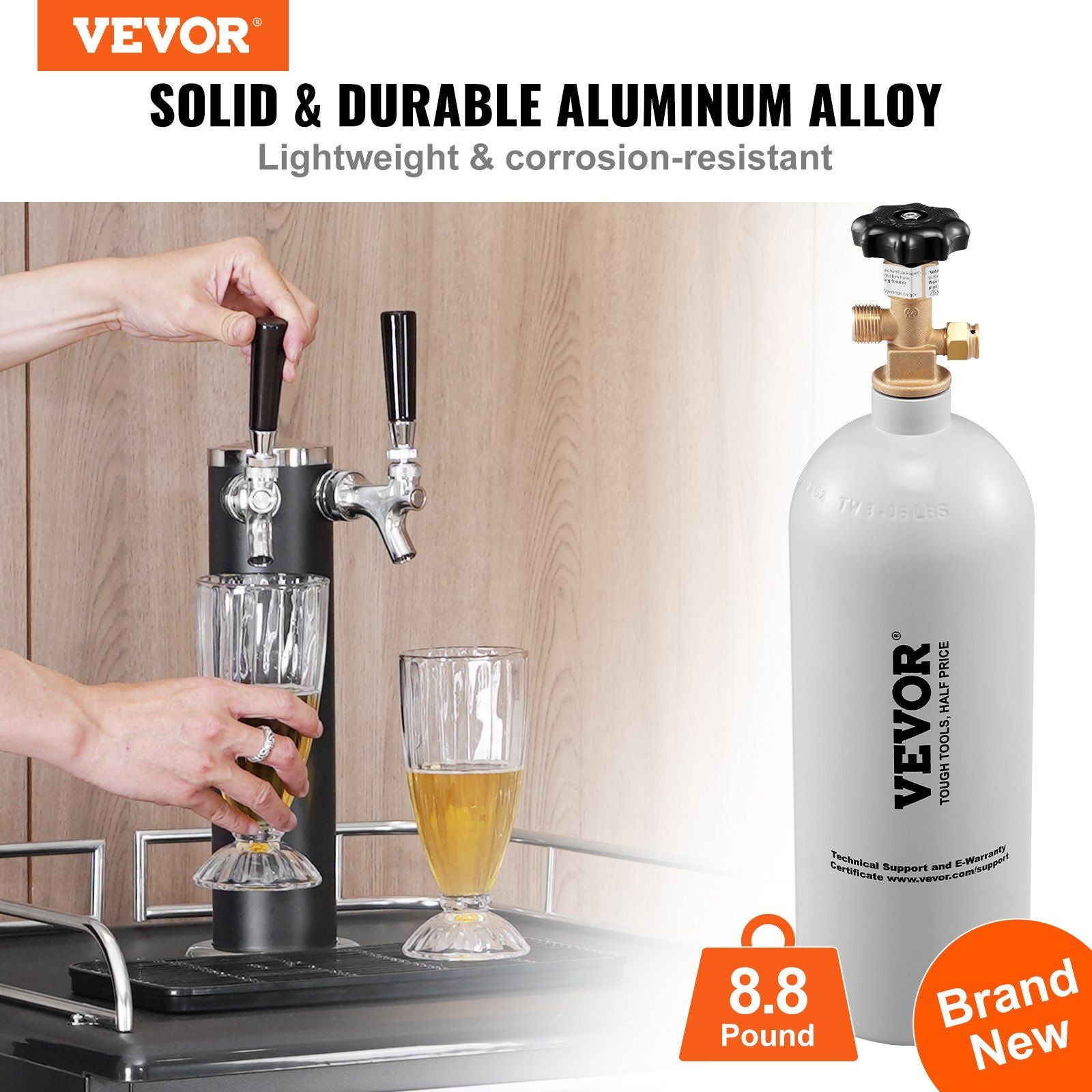 VEVOR 5Lb Aluminum CO2 Tank