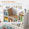 Kids' 6-Cubby Bookcase with Cozy Reading Nook and Cushion for Multi-Use Storage