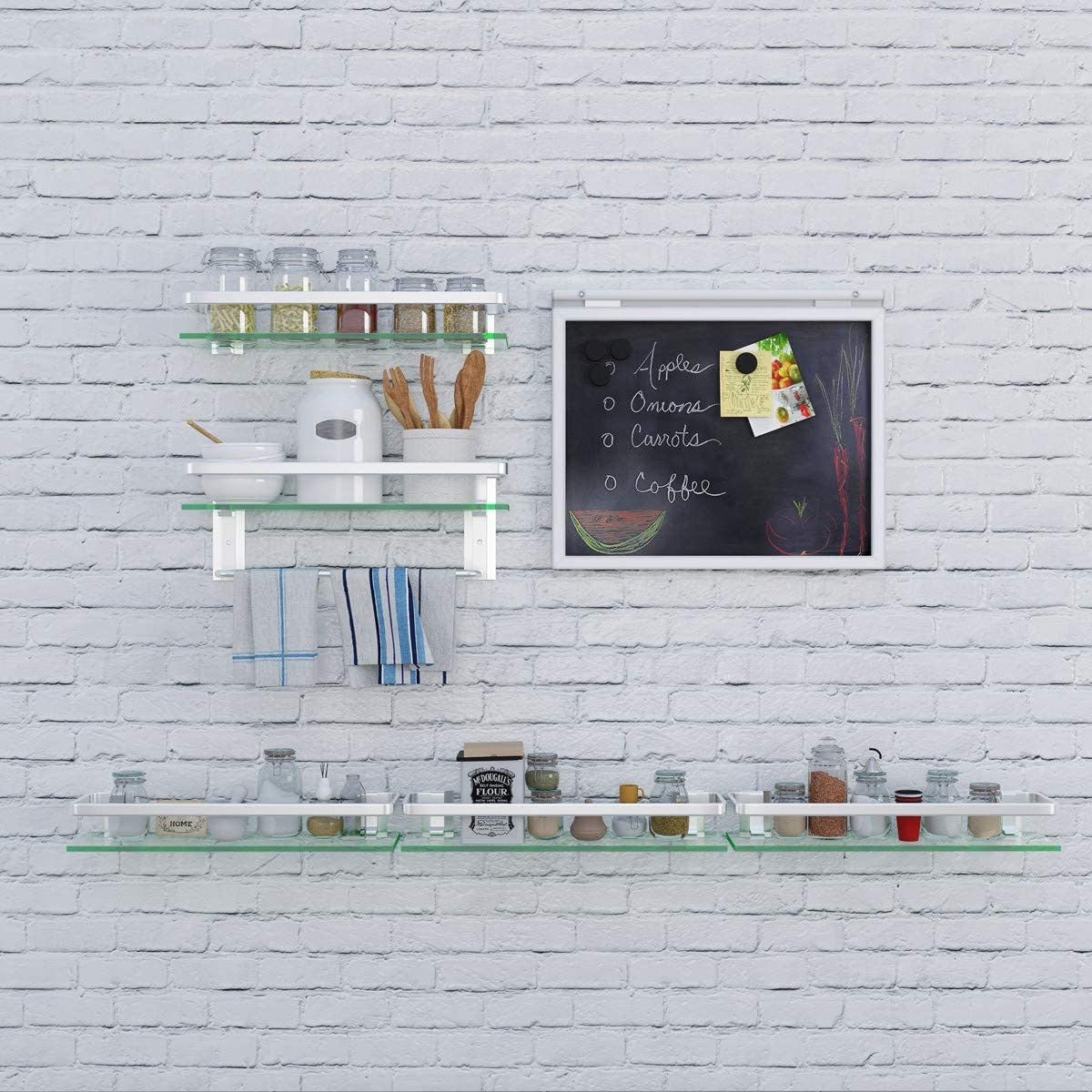 Premium Tempered Glass Floating Shelf for Bathroom