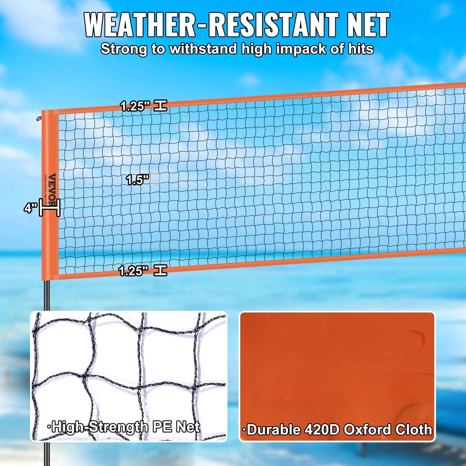 Adjustable Volleyball Net Set