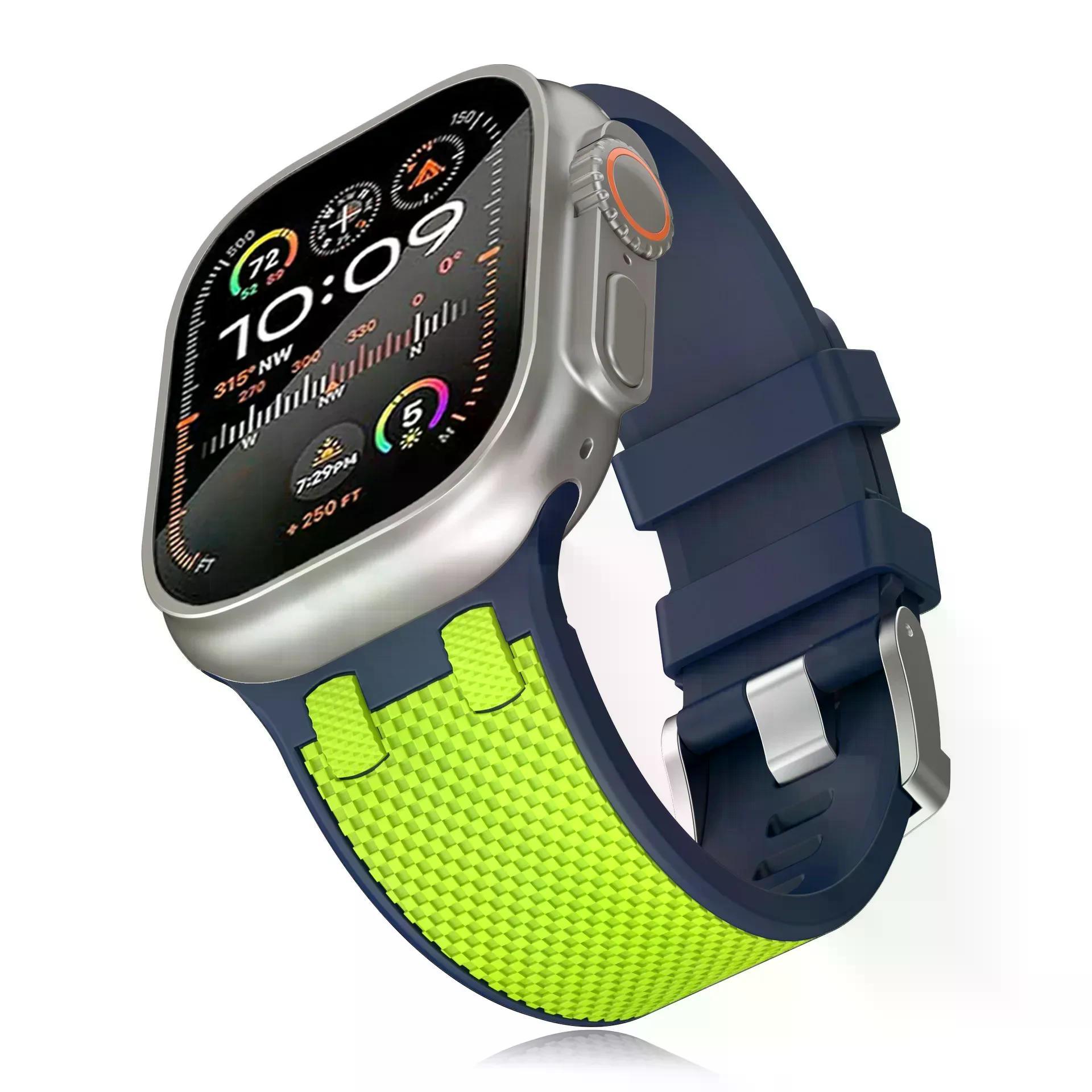 Soft Silicone Carbon Fiber Band For Apple Watch