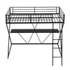 Industrial Twin Loft Bed with Integrated Study Desk