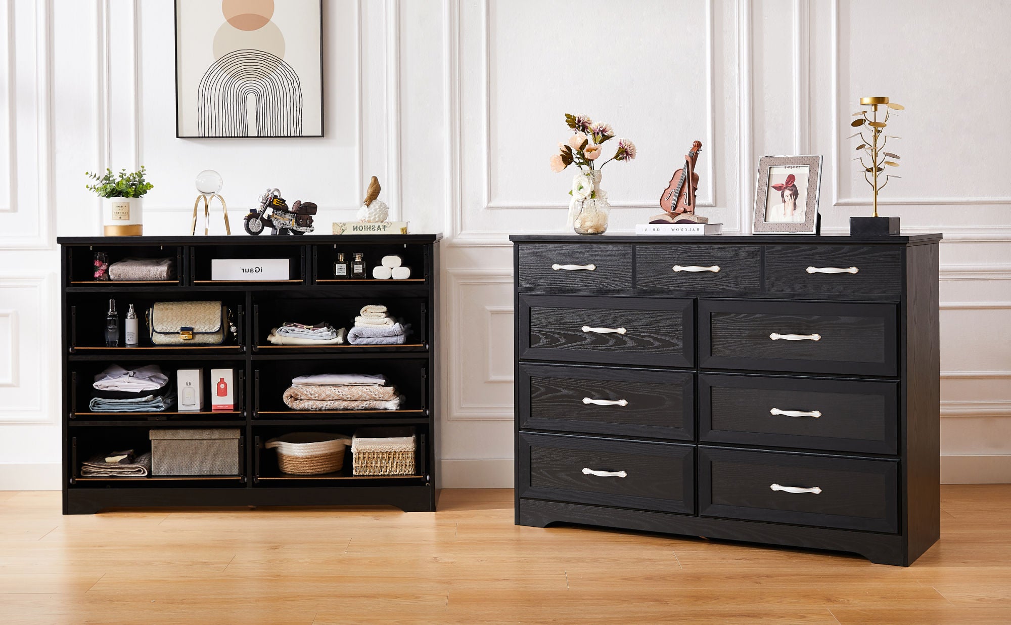 Rustic Elegance 9-Drawer Dresser for Bedroom Storage