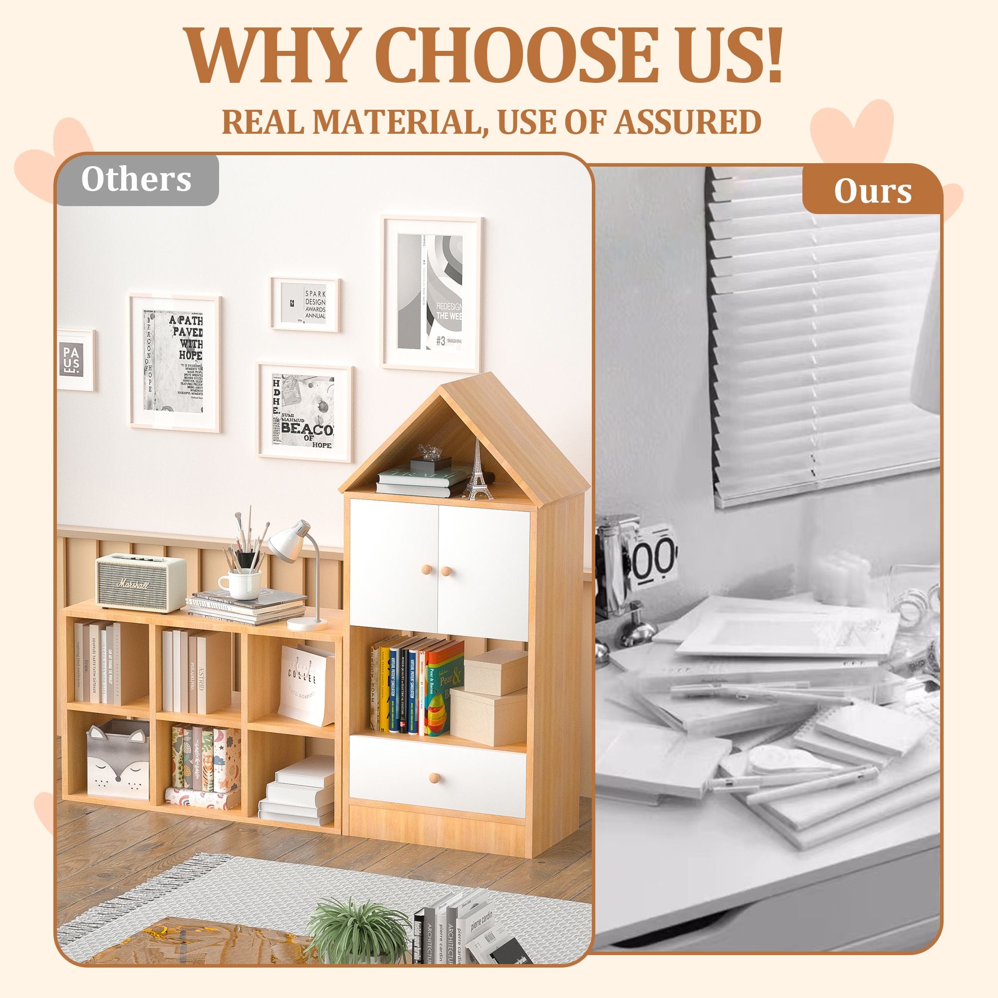 Playful House-Shaped Bookshelf for Kids