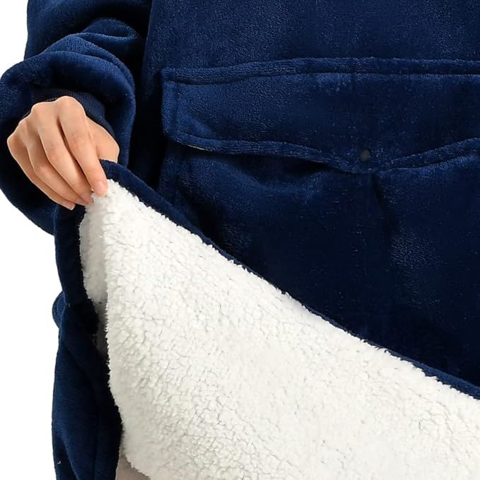 Cozy Oversized Sherpa Hoodie Blanket