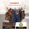 VEVOR Premium PU Tool Belt with 22 Pockets, Adjustable 29-54 Inches, Heavy Duty Pouch Bag for Efficient Organization