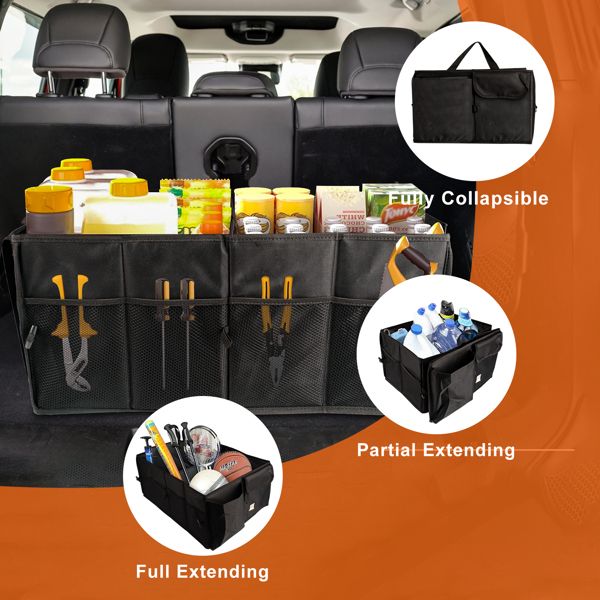 Ultimate 6-Pocket Car Trunk Organizer - Sturdy Storage Solution for a Clutter-Free Ride!