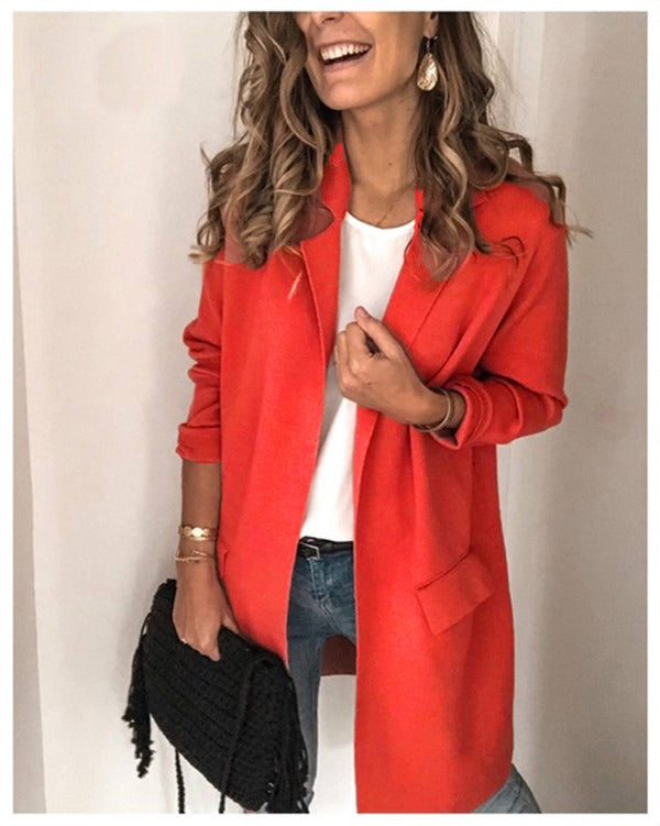 Chic Faux Pocket Casual Blazer