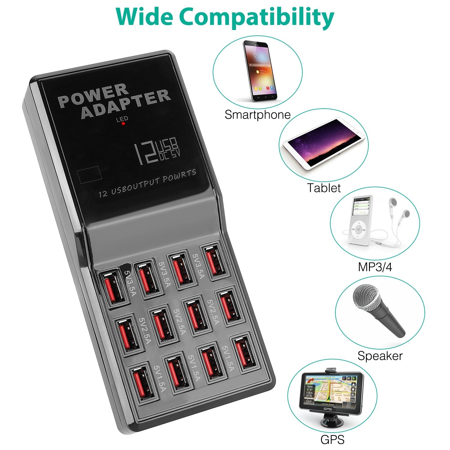 Multi 12 Port USB Charging Station