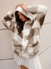 Chic Plaid Teddy Coat with Hood