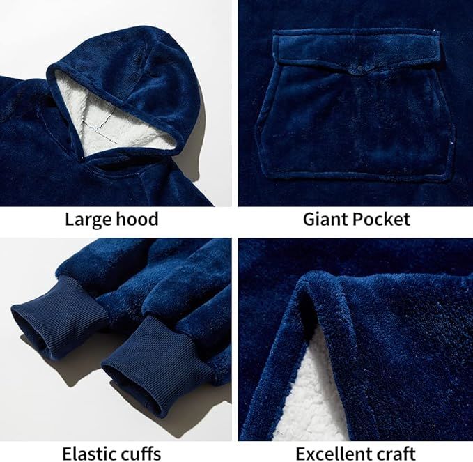 Cozy Oversized Sherpa Hoodie Blanket