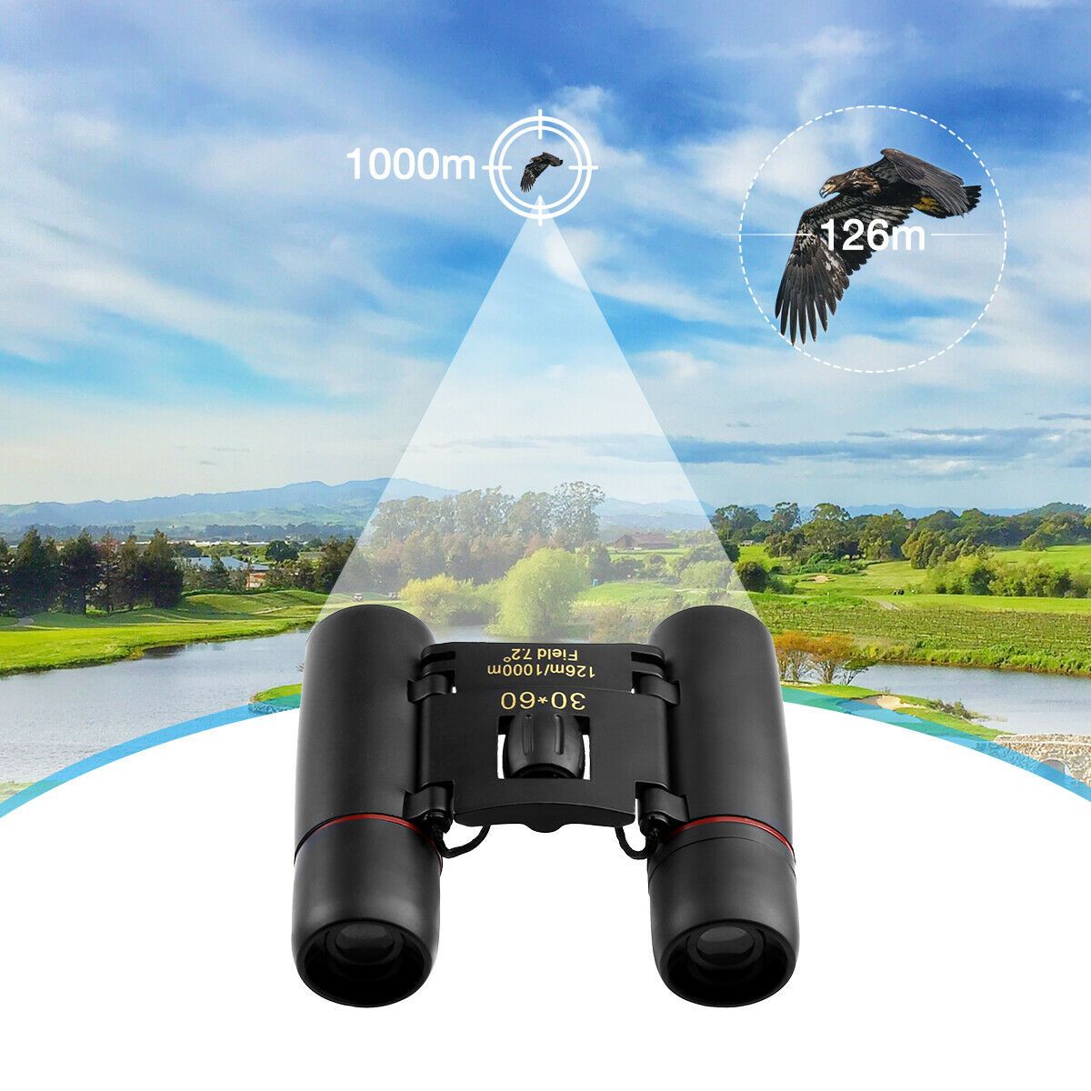 Ultra-Compact 30x60 Zoom Binoculars – Perfect for Travel, Bird Watching, and Outdoor Events