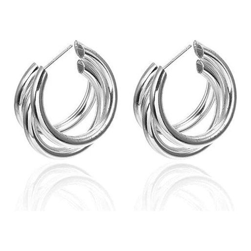 C Shaped Multi-Layer Hoop Earrings
