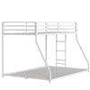 Sturdy White Twin over Full Metal Bunk Bed for Kids and Adults with Easy Climbing Ladder and Safety Guardrails