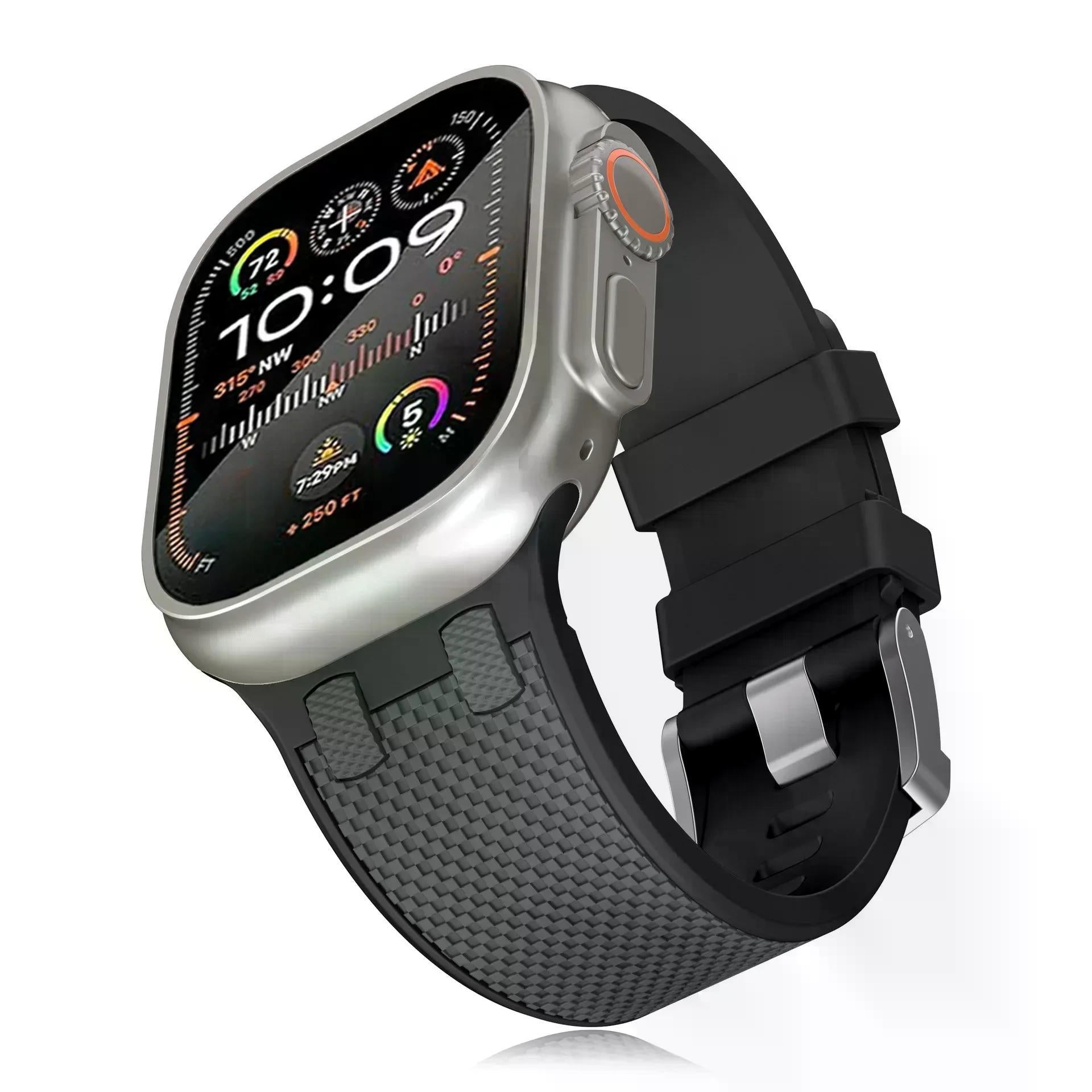 Soft Silicone Carbon Fiber Band For Apple Watch