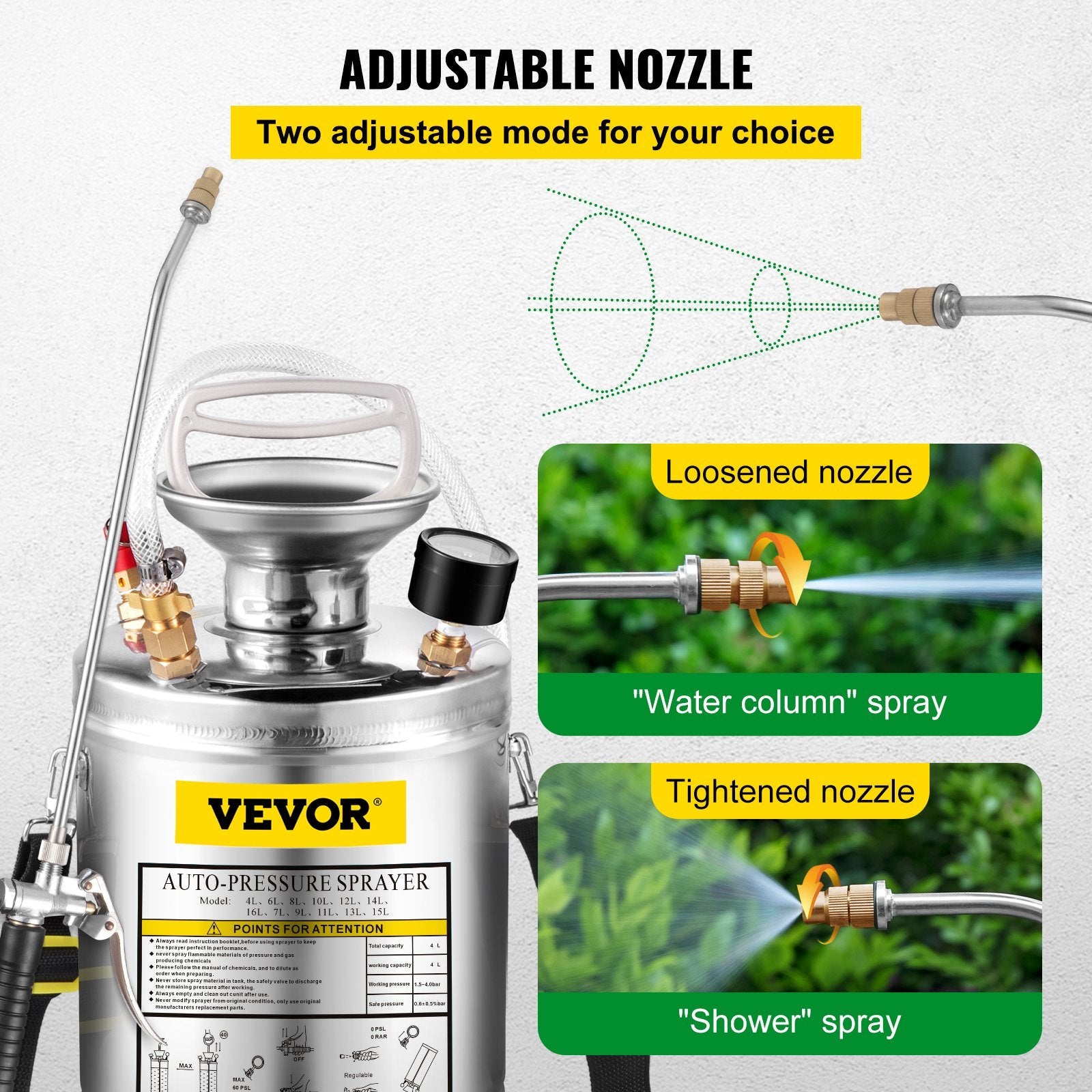 Versatile 1 Gallon Stainless Steel Sprayer