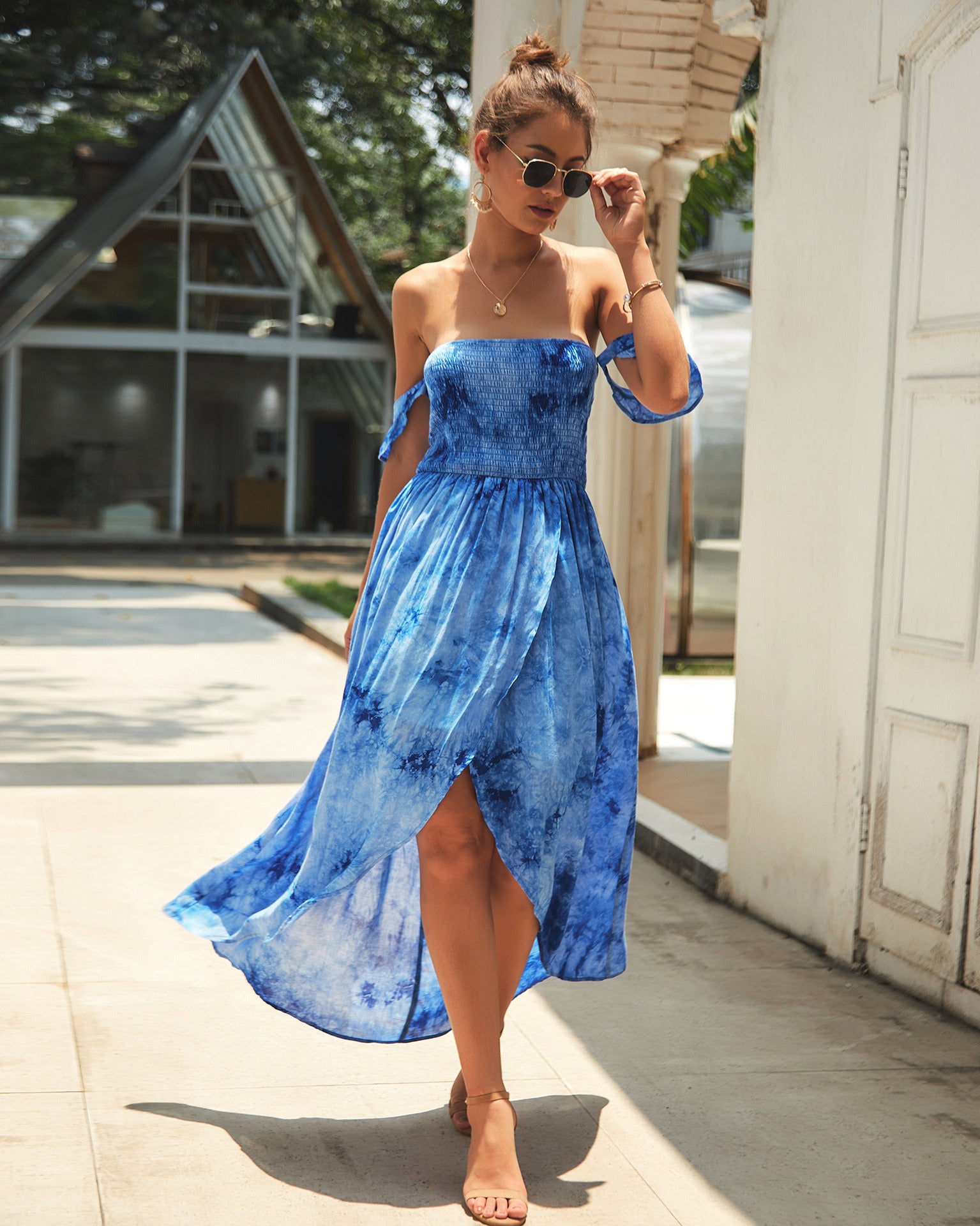 Strapless Floral Maxi Dress