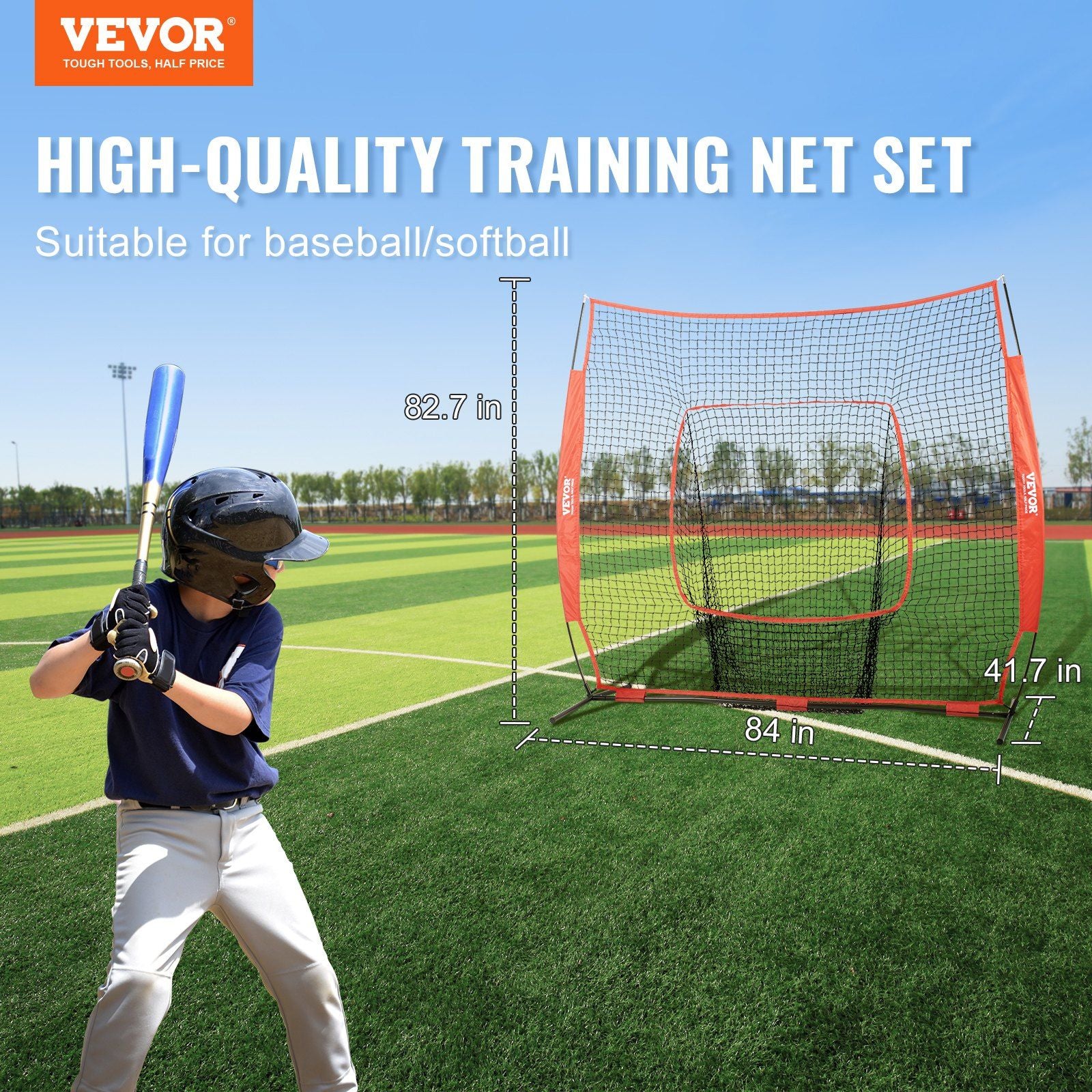 VEVOR 7x7 ft Baseball Softball Practice Net