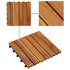 Acacia Hardwood Decking Tiles Set of 10