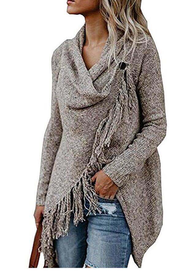 Tassel Knit Cardigan Sweater