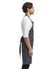 Unisex Jeans Stitch Denim Bib Apron - BLACK DENIM - OS