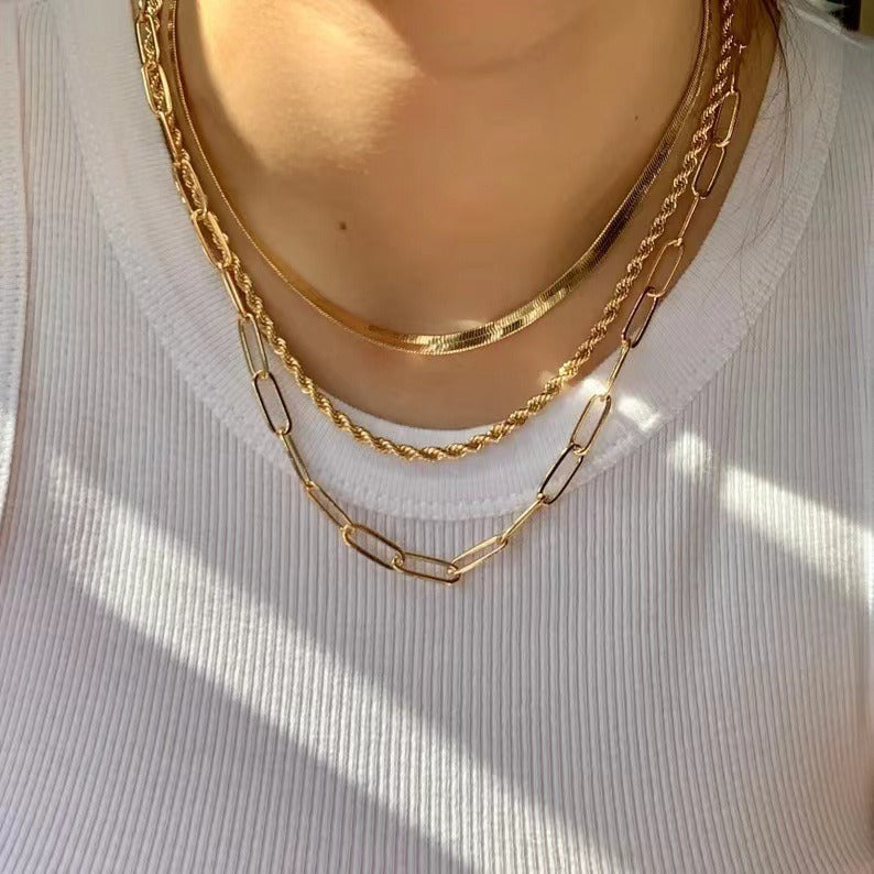 Luxe 14K Gold & Silver Plated Snake Chain Necklace