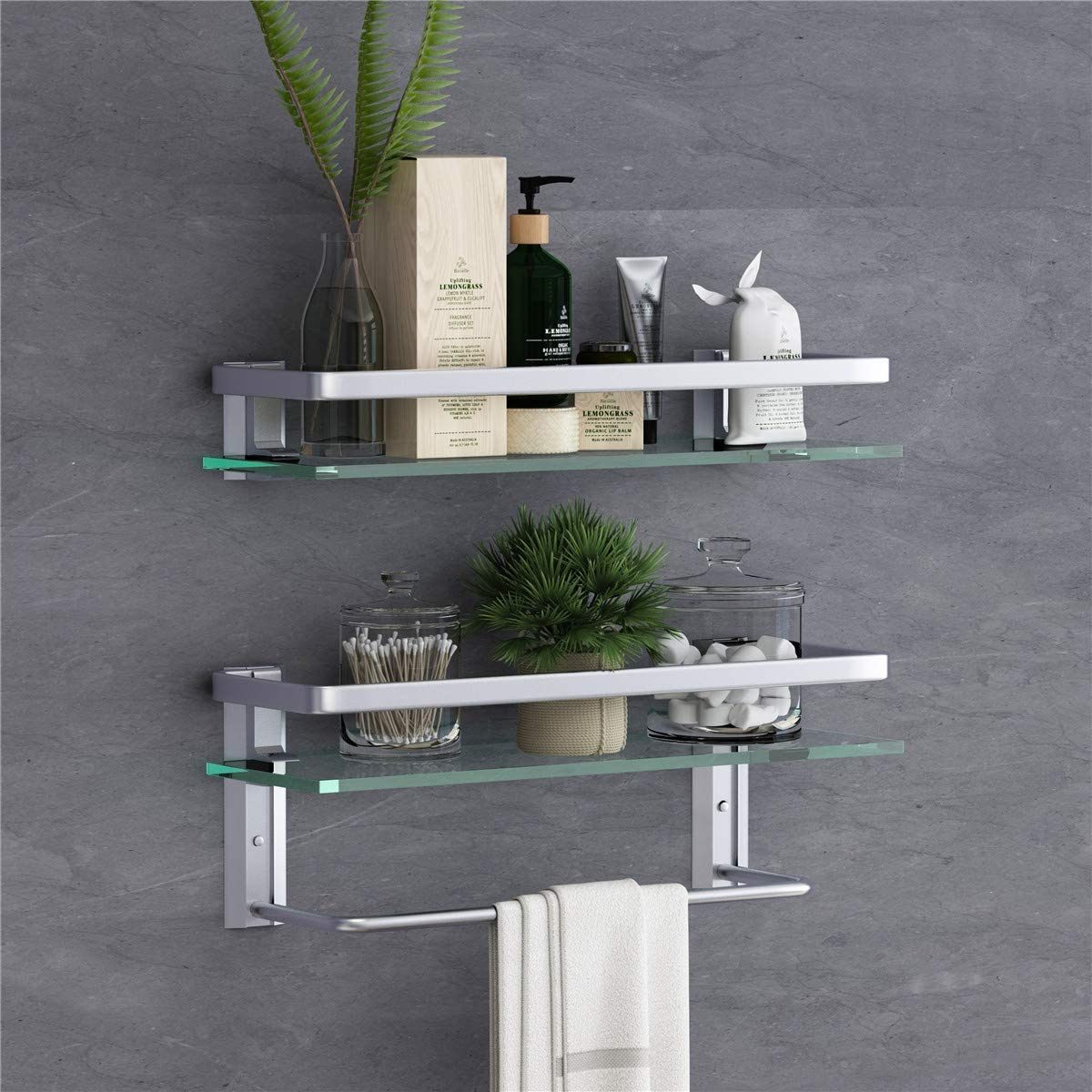 Premium Tempered Glass Floating Shelf for Bathroom