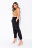 BLACK TIE WAIST OVERSIZED JOGGERS