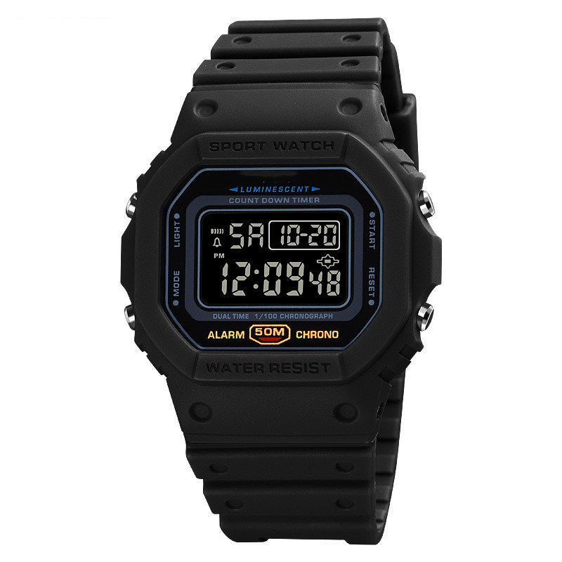 Sleek Digital Timepiece with Water Resistance