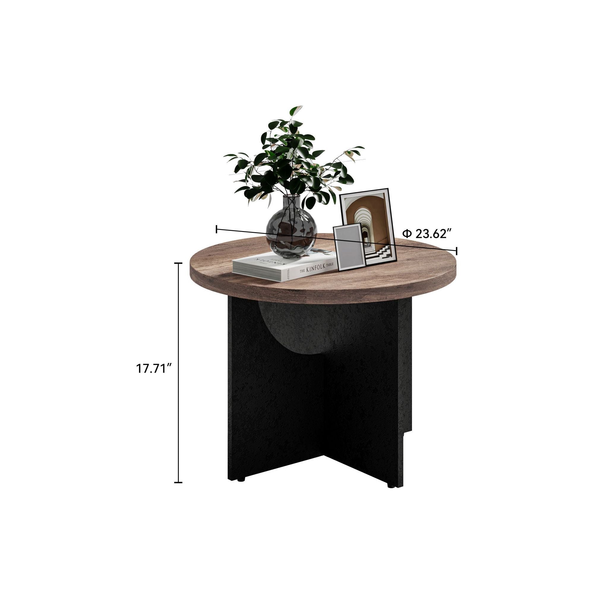 Stylish 35 Inch Vintage Round Coffee Table for Modern Living Spaces