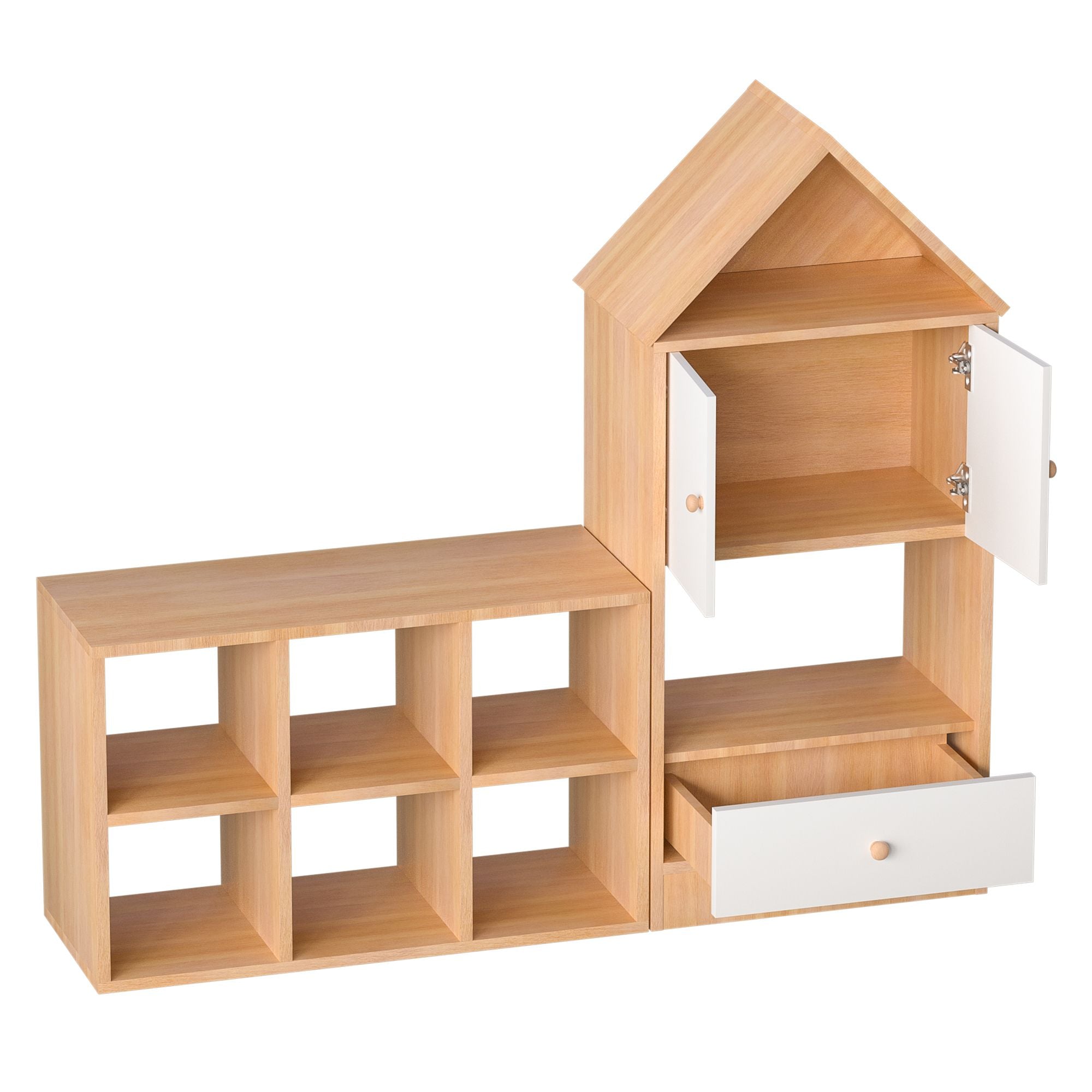 Playful House-Shaped Bookshelf for Kids