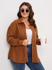 Plus Size Women's Relaxed Fit Drop Shoulder Outerwear