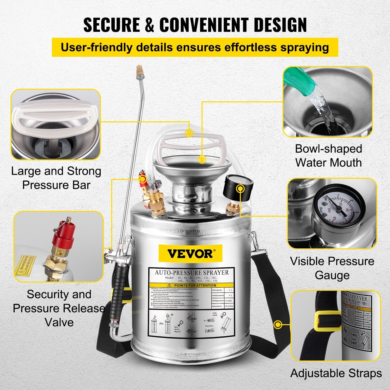 Versatile 1 Gallon Stainless Steel Sprayer