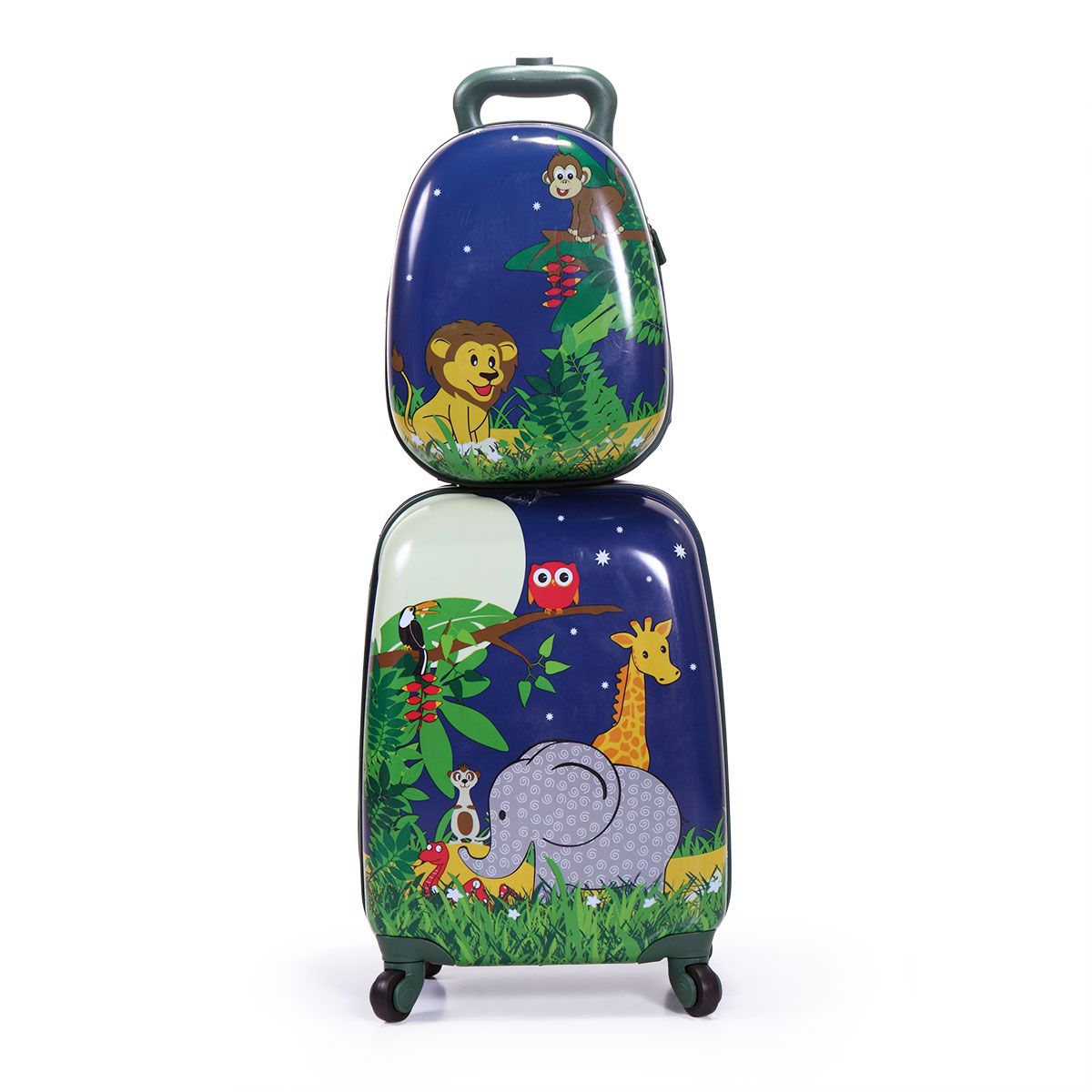 Vibrant 2-Piece Kids Travel Set: 16" Spinner Suitcase & 12" Backpack with Smooth Rolling Wheels for Adventurous Boys and Girls