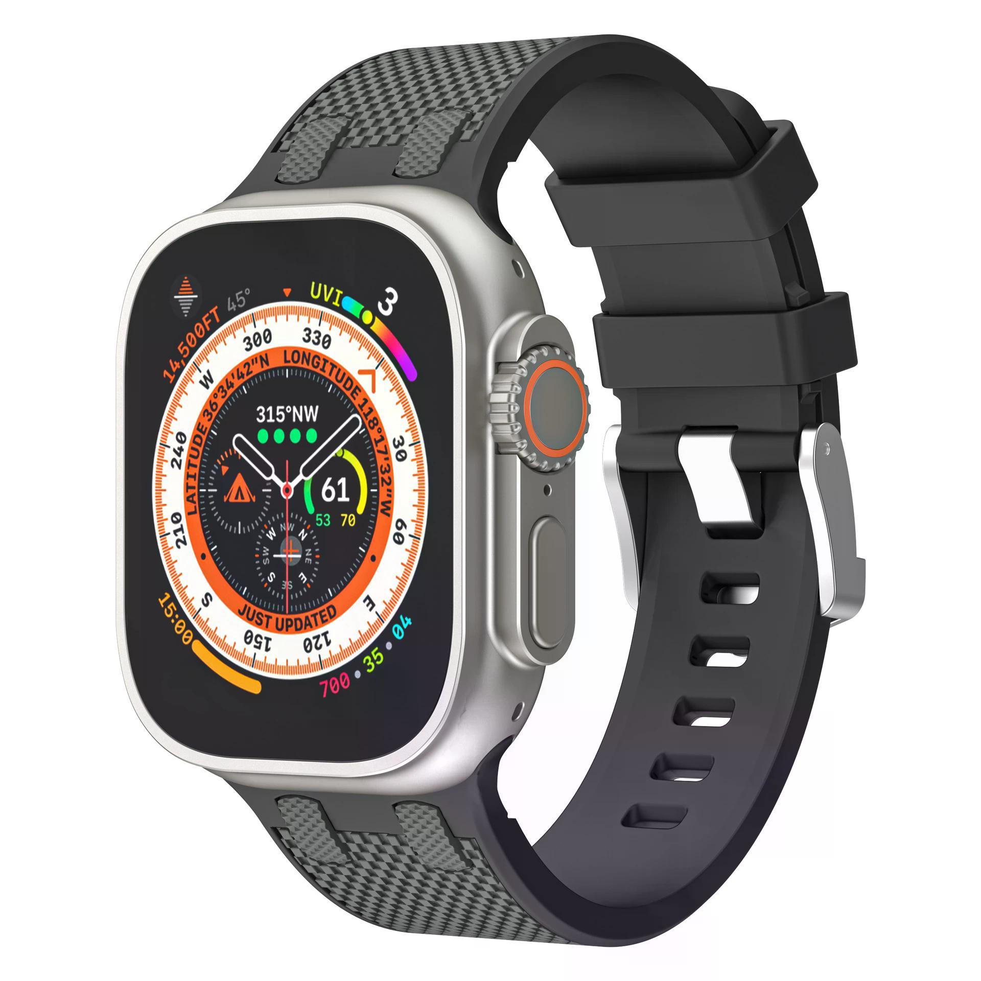 Soft Silicone Carbon Fiber Band For Apple Watch