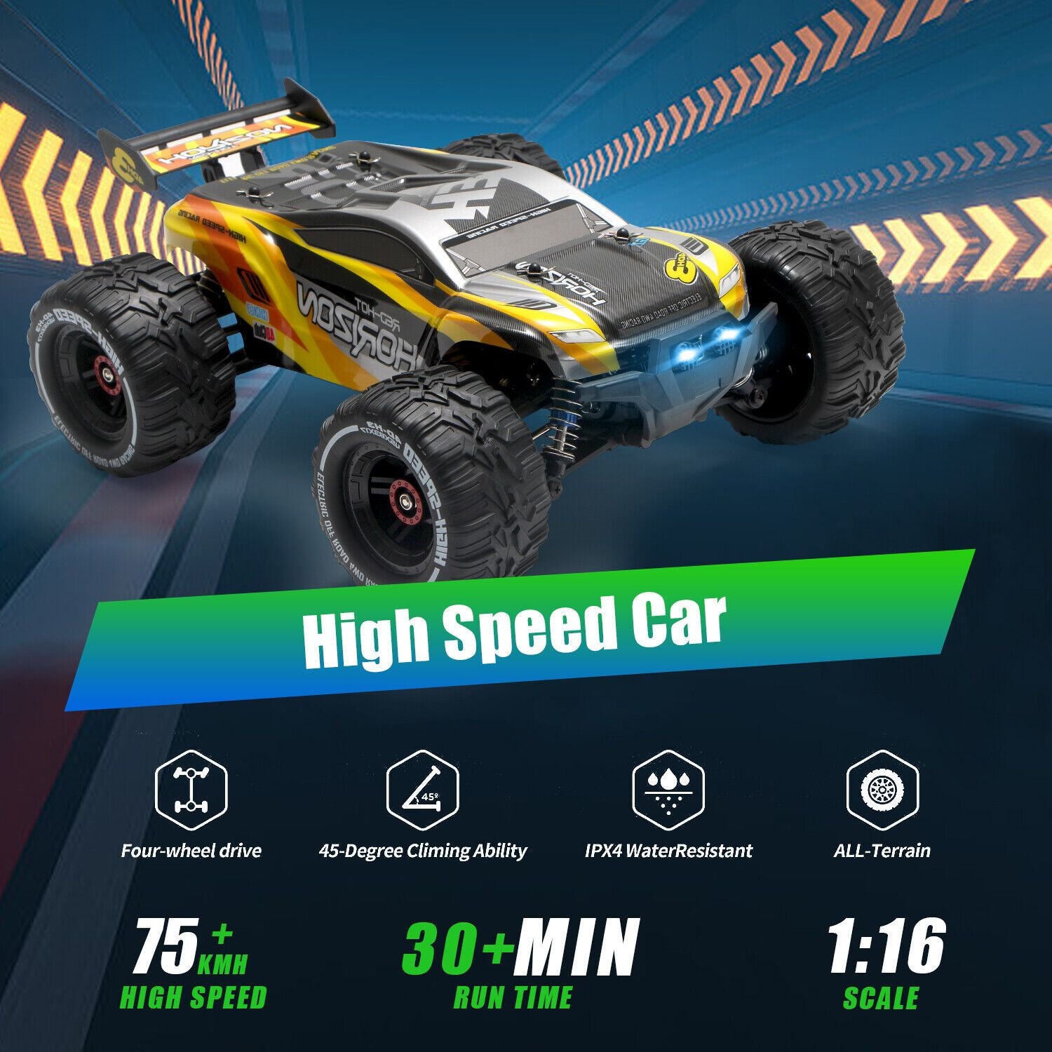 2024 Enhanced 4DRC H3 1:16 Scale High-Speed 4WD All-Terrain Remote Control Monster Truck