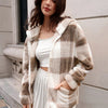 Chic Plaid Teddy Coat with Hood