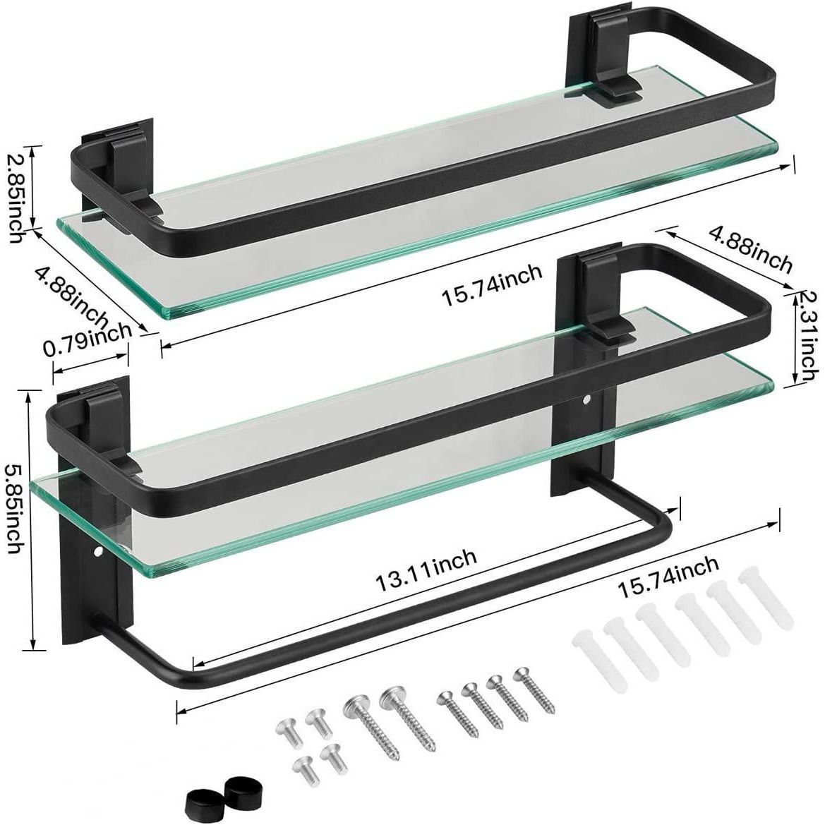 Premium Tempered Glass Floating Shelf