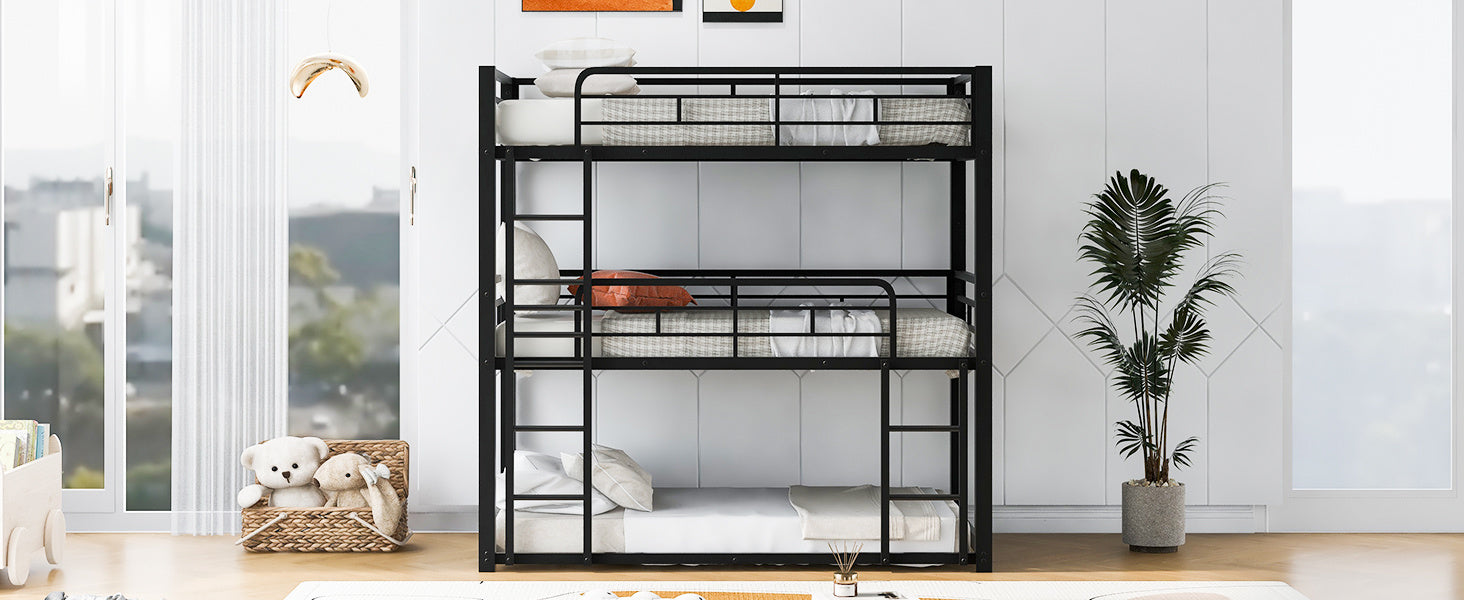 Space-Saving Metal Triple Twin Bunk Bed