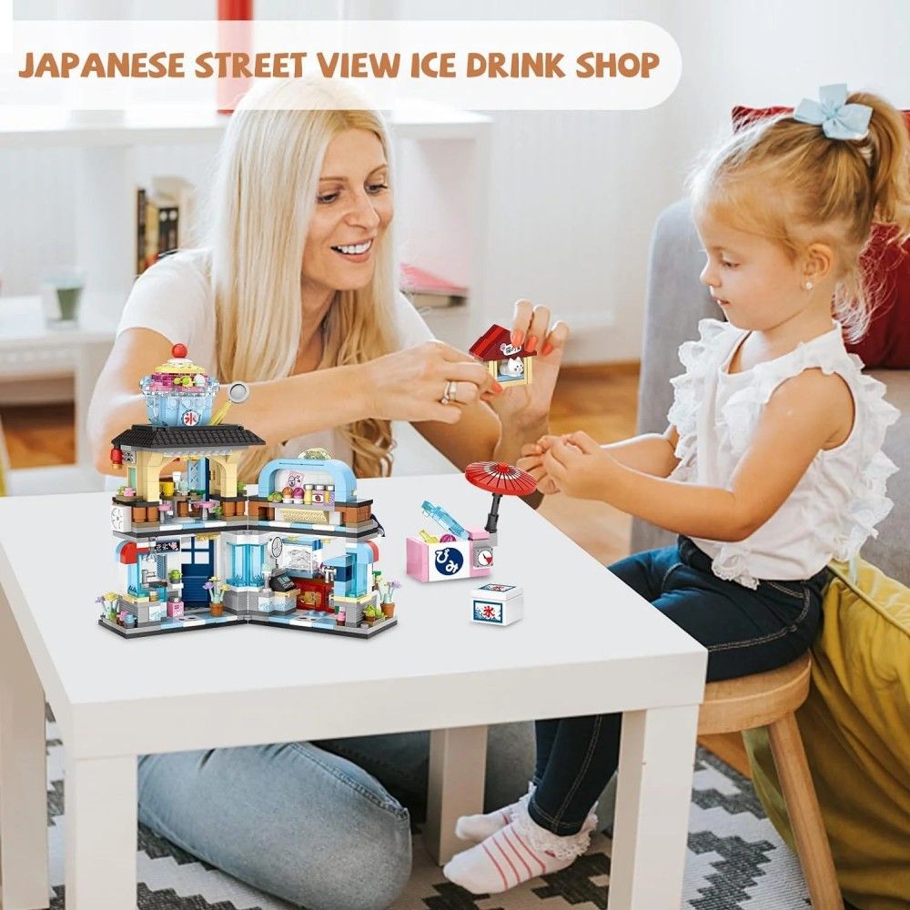 Japanese Street View Mini Building Blocks Set - 2969 PCS 4-in-1 Construction Kit for Kids and Adults