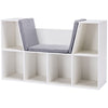 Kids' 6-Cubby Bookcase with Cozy Reading Nook and Cushion for Multi-Use Storage