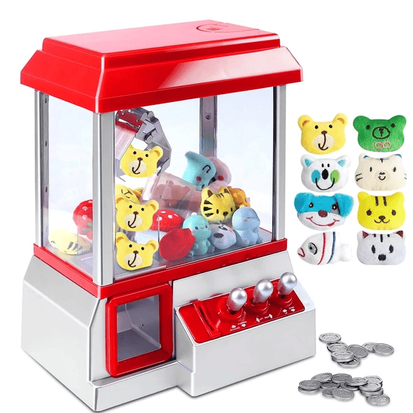 Mini Claw Machine Toy Vending Game with Sound and Plush Prizes